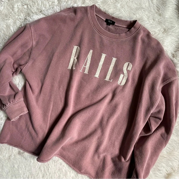 Rails Signature Crewneck Dropped Sleeve Sweatshirt Size Small - Picture 3 of 10